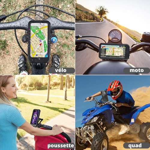 Support Téléphone Moto Vélo Rotatif à 360 Degrés